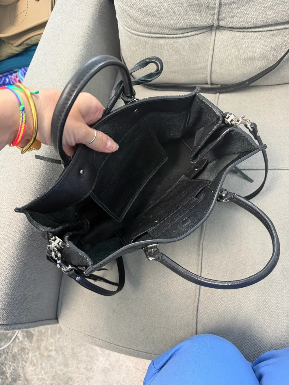 Balenciaga Black Leather Double-Handle Shoulder Bag